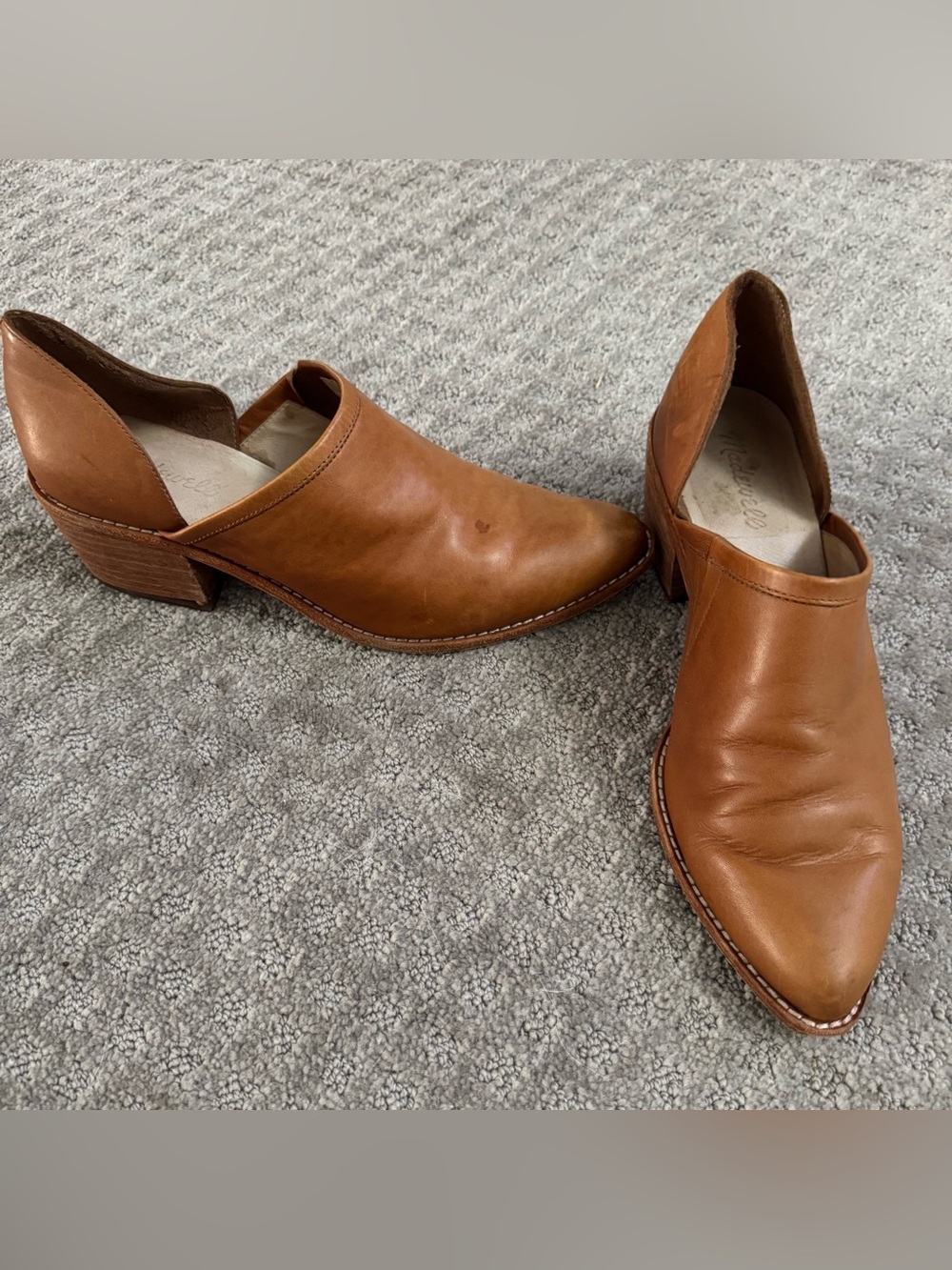 Madewell Cognac Leather Brady Low Cut Bootie